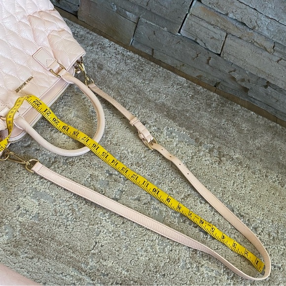 Vera Bradley Large Quilted Purse Emma Handbag Pale Pink Leather Shoulder Bag - Picture 13 of 14